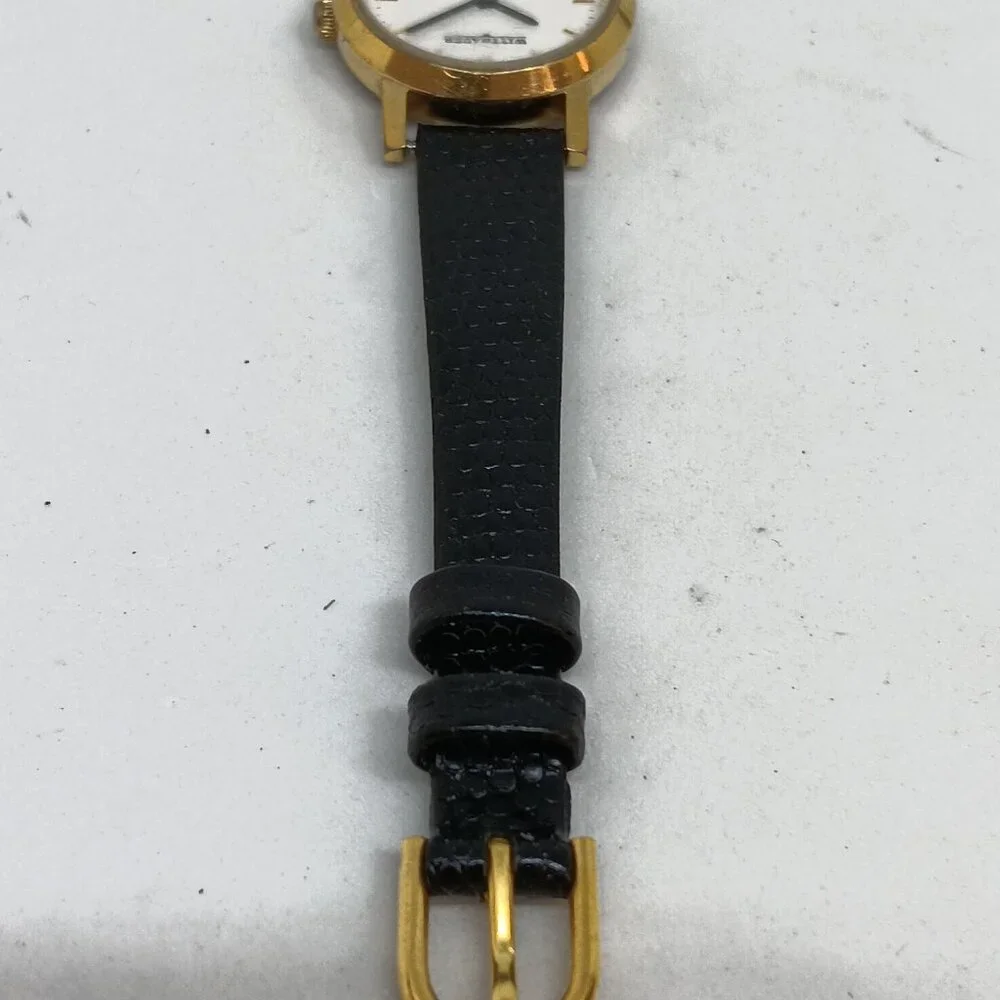 Wittnauer JV2527 Women's 24mm Gold Tone White Dial Swiss Quartz Watch NEW BATT